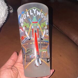 Hollywood Souvenir Frosted Tumbler with Colorful Graphics